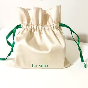 LA MER Luxury Soft Satin Drawstring Pouch W/Satin Drawstrings